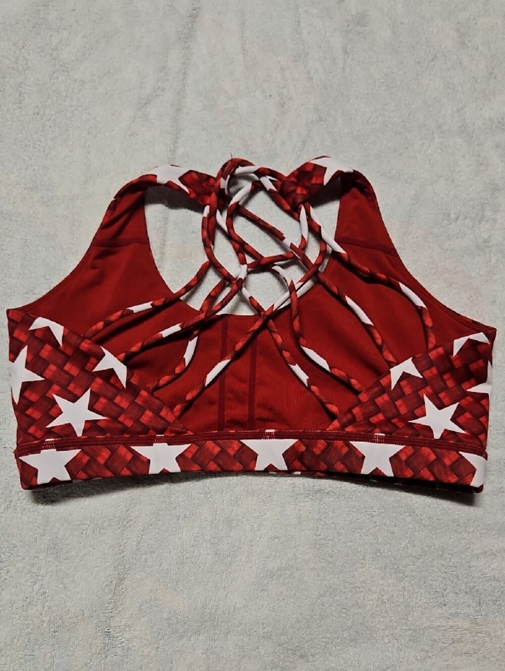 Constantly Varied Gear Red Star-Print Strappy Sports Bra - Picture 3 of 3